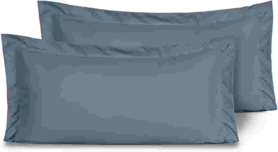 Kit 02 Fronhas para Travesseiro 90x50cm em Micropercal 200 Fios Tamanho Especial – Macia, Resistente e Fácil de Lavar (Marinho)