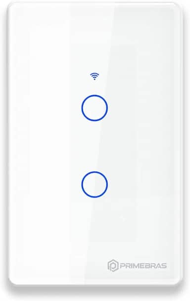 Interruptor Smart Wifi Inteligente Touch Primebras 2 Botões Branco
