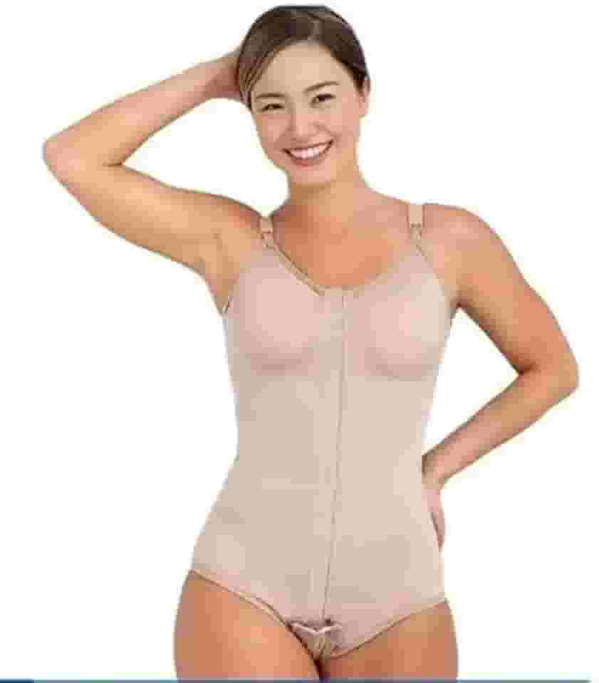 Cinta Pós-Cirúrgica Emana Abdominoplástia Lipoaspiração Body Média Compressão EM607 New Form (Bege, M)