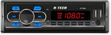 H-Tech Aparelho de som automotivo auto rádio FM HT-1023 com 2 USB, Blutooth e controle remoto