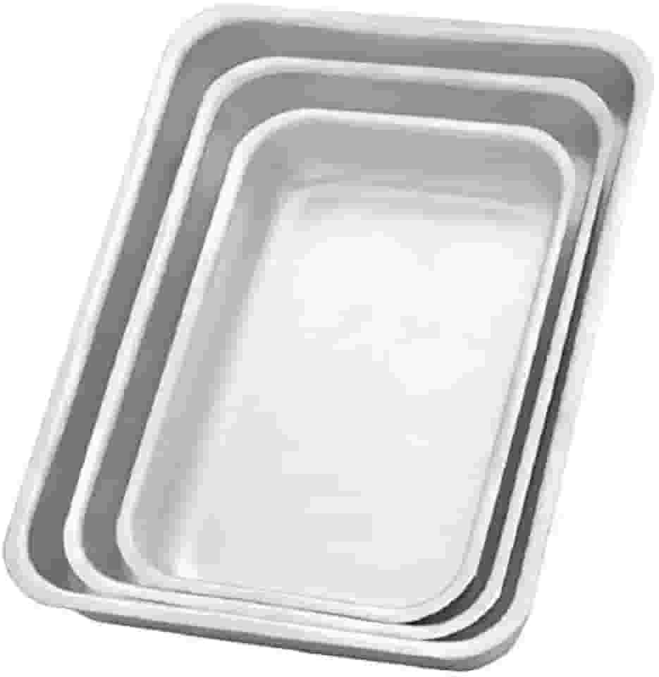 Conjunto Assadeira Retangular de Alumínio Polido 3 Peças