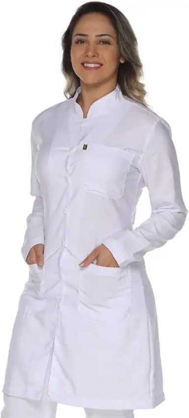 Jaleco feminino em algodão