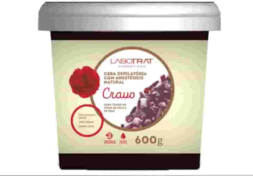 Cera depilação cravo anestesica 600g labotrat