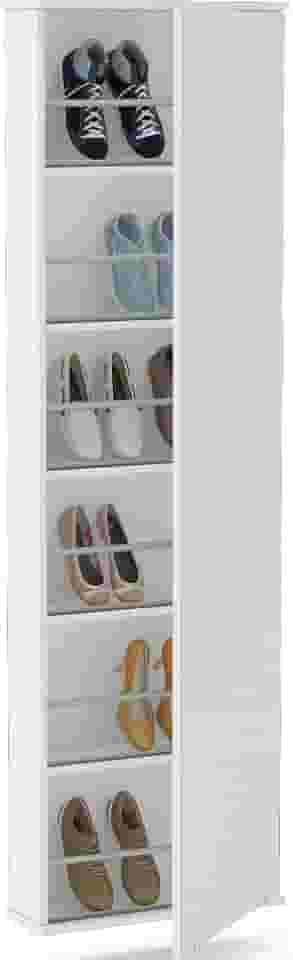 Sapateira Itabuna 1 Porta com Espelho e Prateleiras Branco Politorno