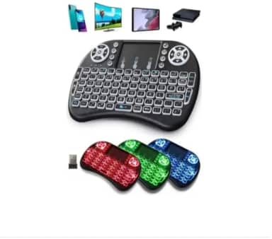 Mini Teclado Bluetooth Sem Fio Wireless Touch Pad Led Iluminado Rgb Pc Notebook Smart e aparelhos Tv box (preto)