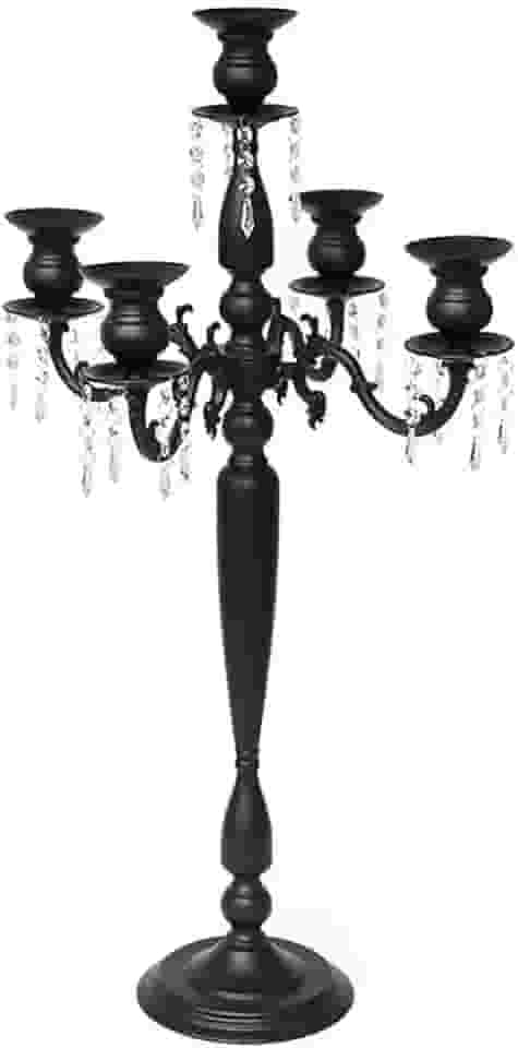 Candelabro retrô de metal com 5 braços, suporte de vela cônica para mesa de jantar, decoração de casamento