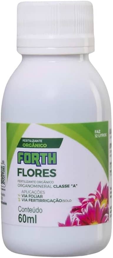 Adubo Forth Flores, Fertilizante Concentrado, Floração, NPK (Nitrogênio, Fósforo, Potássio), Micronutrientes, Dupla Ação, 60ml