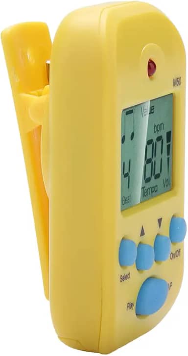 Generic Mini Metrônomo Digital Portátil Beat Tempo para Músicos Com Clipe e Design de Buraco de Cordão para Guitarristas e Bateristas Azul (Amarelo)