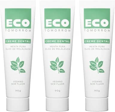Kit 3 Cremes Dentais Menta Pura Eco Tomorrow 90g