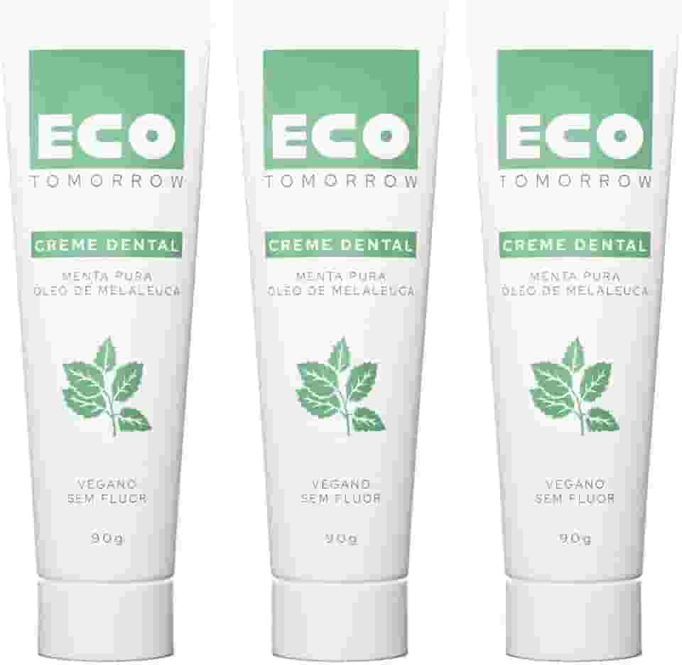 Kit 3 Cremes Dentais Menta Pura Eco Tomorrow 90g