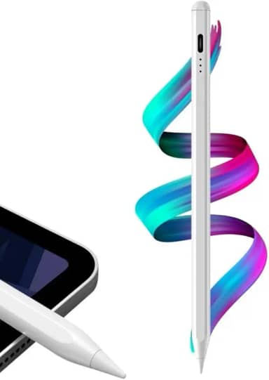 Caneta Pencil Para iPad, Caneta Para Ipad Pencil com Palm Rejection e Ponta de Alta Precisão de 1.0mm - Branca (Compatível com todos iPads lançados em 2018 e Posteriormente)