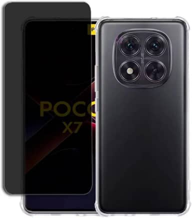 Kit Capa Anti Quedas para Xiaomi Poco X7 + Película Protetora Privacidade