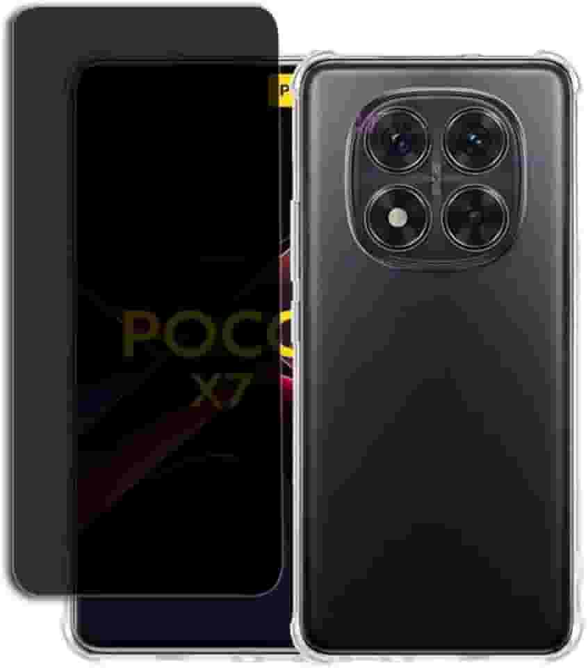 Kit Capa Anti Quedas para Xiaomi Poco X7 + Película Protetora Privacidade
