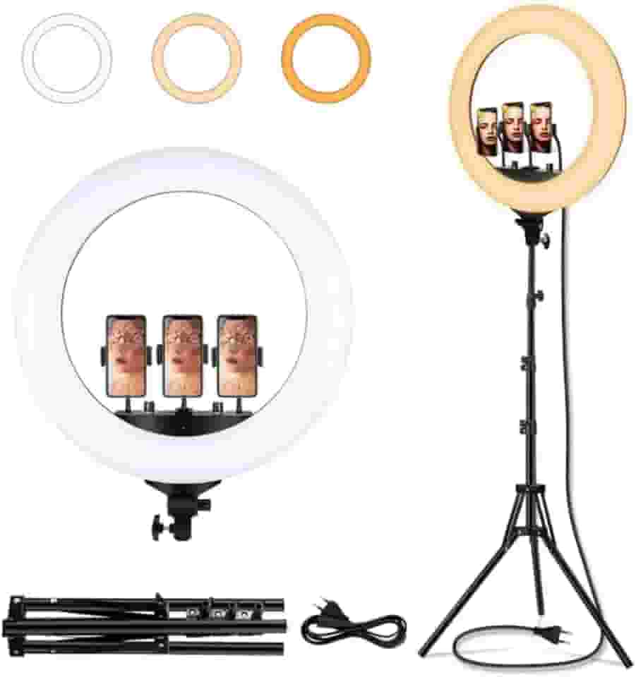 Ring Light Led Grande Iluminador 45W 18 Polegadas + Tripé + 3 Suportes
