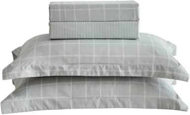 Jogo de Lençol Casal 4 Peças Percal 300 Fios Roma Estampado (Grid)