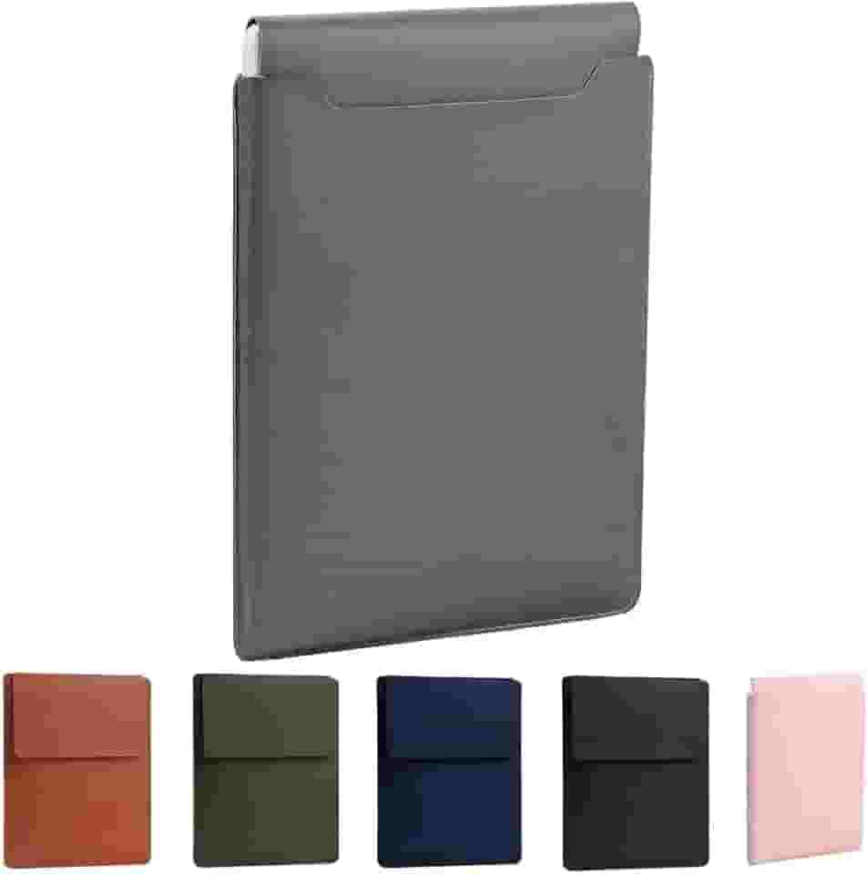 Capa Protetora para Notebook 14 Polegadas, Preta, Couro Sintético, Resistente a Água, com Mousepad Integrado, para Uso Profissional (Preto)