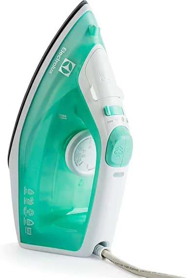 Ferro de passar seco e vapor Electrolux base antiaderente ceramica vapor vertical extra anti gotejamento 1200W cabo 1,65m verde SIE70 127V