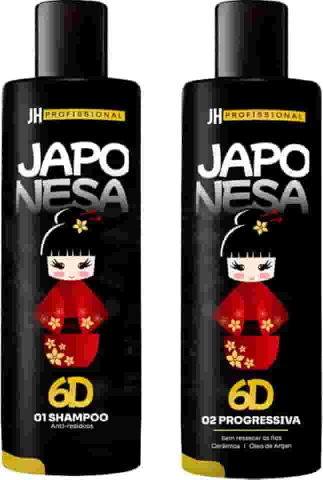 Kit Progressiva Japonesa 6D - Genérico - Kit de Alisamento de Cabelo - 1L - 2 itens - Progressiva com Formol
