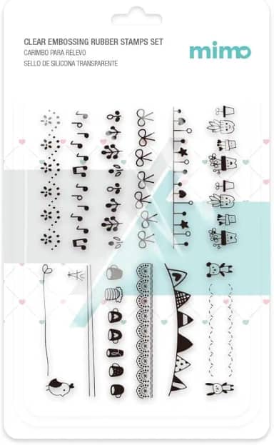 Mimo – Carimbo para Relevo Bordas Decorativas – 11x16cm – Alta Precisão, Lavável e Ideal para Scrapbook e Artesanato