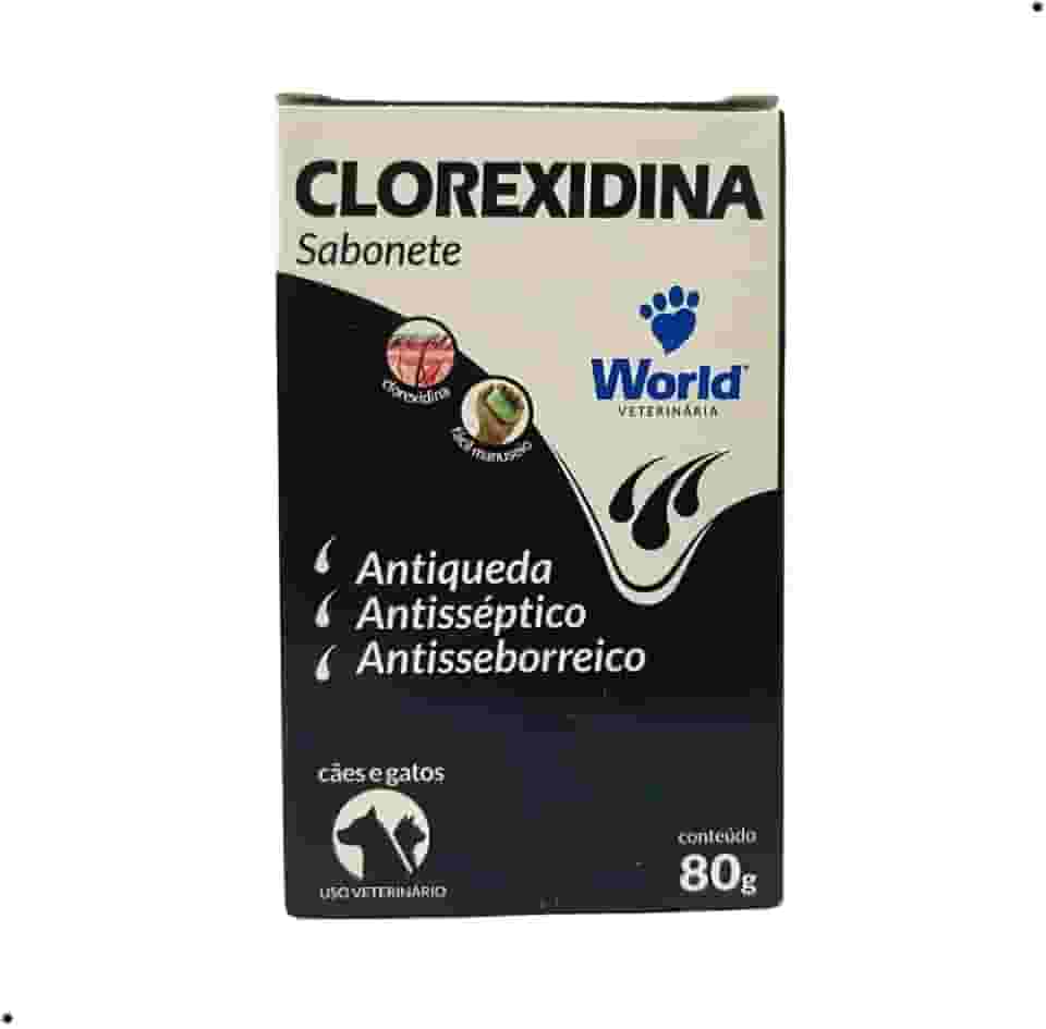 World Veterinária Sabonete Clorexidina Para Cães Branco 80 G