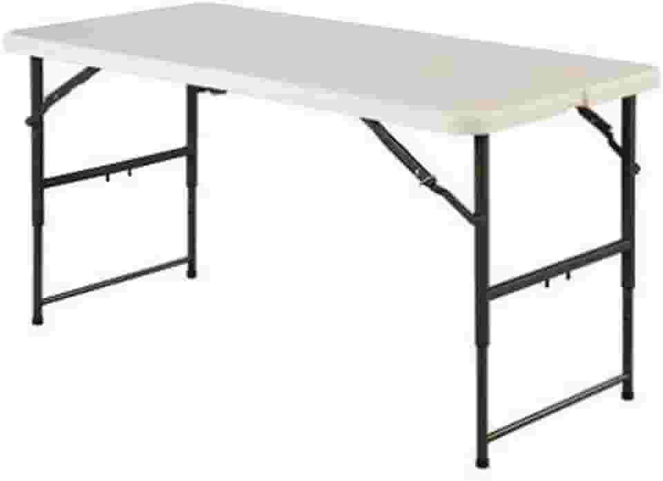 Mesa Dobrável Polietileno com ajuste na altura até 85 cms 1.22x0.60 cms - importada