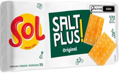 BISCOITO CREAM CRACKER ORIGINAL SALT PLUS SOL 360G