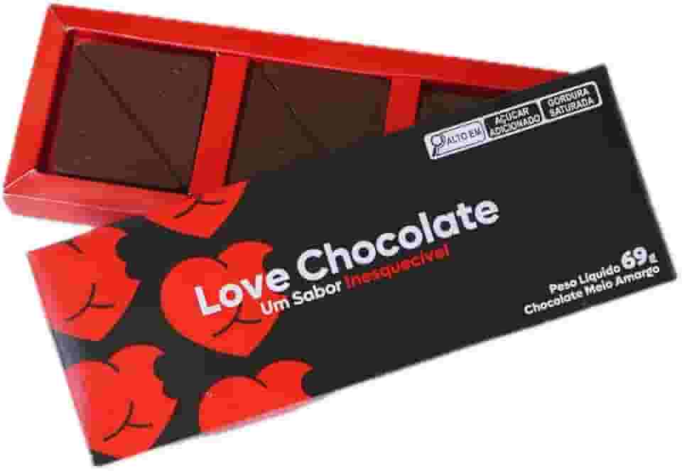 Love Chocolate - Chocolate do Amor para Casais (1 Caixa) - Barra de Chocolate Amargo para Melhorar o Desepenho e Resistência -Para Homens e Mulheres
