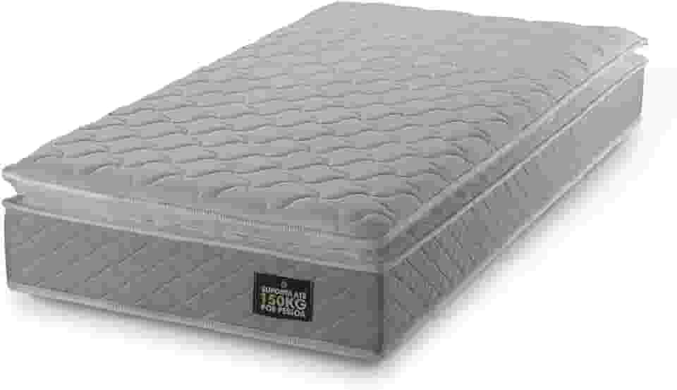 Colchão Solteiro Strong Pillow Top Espuma D45 88x188x24cm Bege - Suporta até 150kg por Pessoa