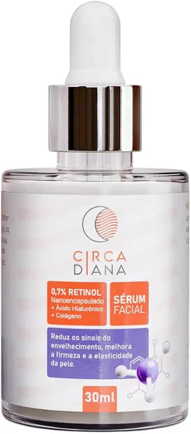 Sérum Facial 0,7% Retinol + Ácido Hialurônico e Colágeno - Anti-Rugas - Circadiana