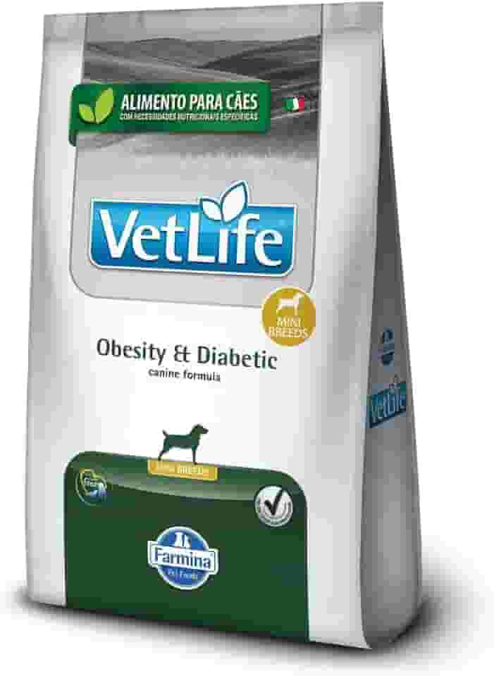 Vet Life Natural Obesity e Diabetic Ração para Cães Raça Mini 2kg