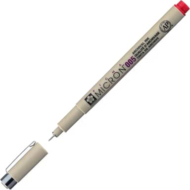 MARCADOR TECNICO NANKIN PIGMA MICRON 005 - VERMELHO - USO PROFISSIONAL