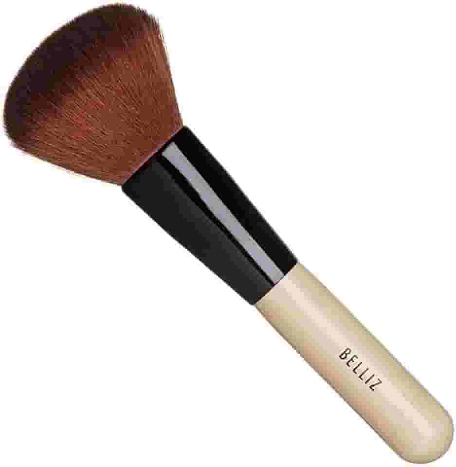 Pincel Marfim para Pó, Belliz, Preto/ Bege/ Marrom