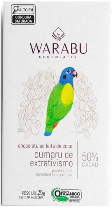CHOCOLATE ORGÂNICO CREMOSO VEGANO AMAZÔNICO CUMARU 50% CACAU (25g)