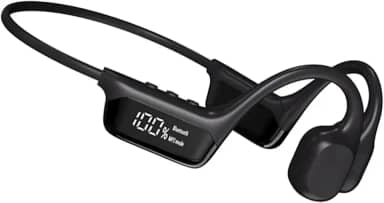 Fone de ouvido IPX8 à prova d'água de condução óssea sem fio Bluetooth 5,4 + 32 GB de RAM MP3 Player HiFi Music Sport Swimming Headset com microfone (preto)