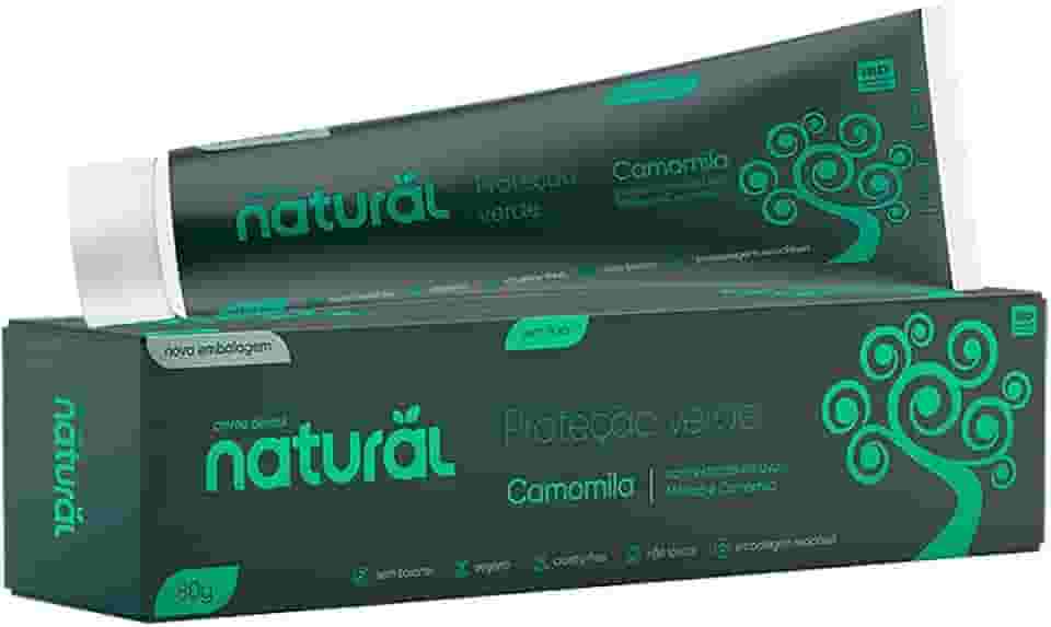 ORGÂNICO NATURAL Creme Dental Natural com Extratos de Uva, Melissa e Camomila - Pasta de Dentes Sem Flúor e Químicas Desnecessárias - Frescor Prolongado - Vegano - 80g
