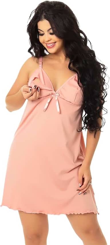 Camisola Amamentação Abre Fácil Pós Parto Maternidade Gestante Grávida Lactante Gestação