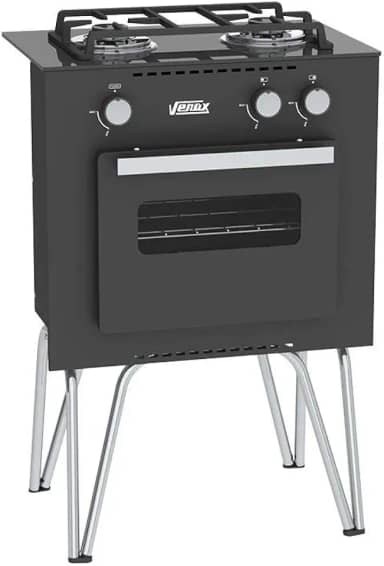 FOGAO A GAS MINI COOK 2 Q PRETO FOSCO GAS GLP