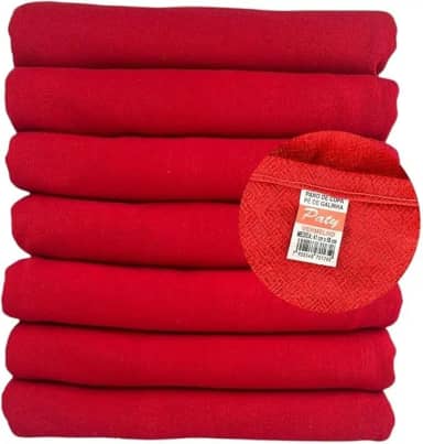 10 Panos de Prato Pé de Galinha 100% Algodão Vermelho Alta Absorção