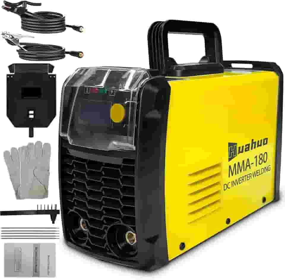 Máquina de Solda Inversora,Portatil de Alta Potência com Acessórios MMA180(220V/120A) (Amarelo-220V)