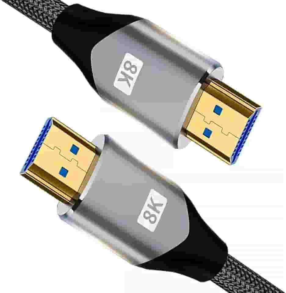 Cabo HDMI 8K 2.1, Ultra Alta Velocidade 48 Gbps, Compatível com PS4/PS5, Blu-Ray, HDTV, Suporte 8K@60Hz, 4K@240Hz