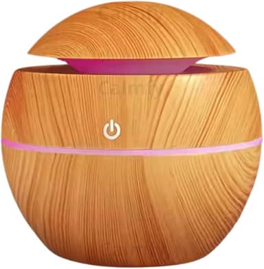 Umidificador de Ar Difusor de Aromas Ultrassônico 130ml - Óleos Essenciais, Luz LED, Bivolt - Silencioso e Portátil para Casa e Escritório (Madeira Claro)