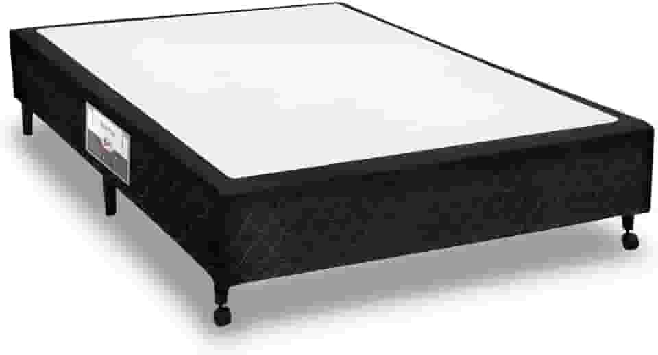 Cama Box Castor Poli Black Casal - 1,38x1,88x0,23
