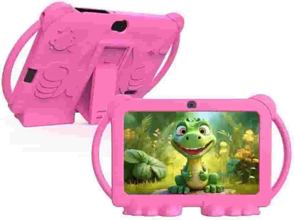 Tablet infantil de 7 polegadas para meninas, meninos, tablets Android para crianças, 4 GB de RAM, 32 GB ROM, tablet infantil, Wi-Fi, Bluetooth, tela IPS de segurança, controle parental, capa à prova