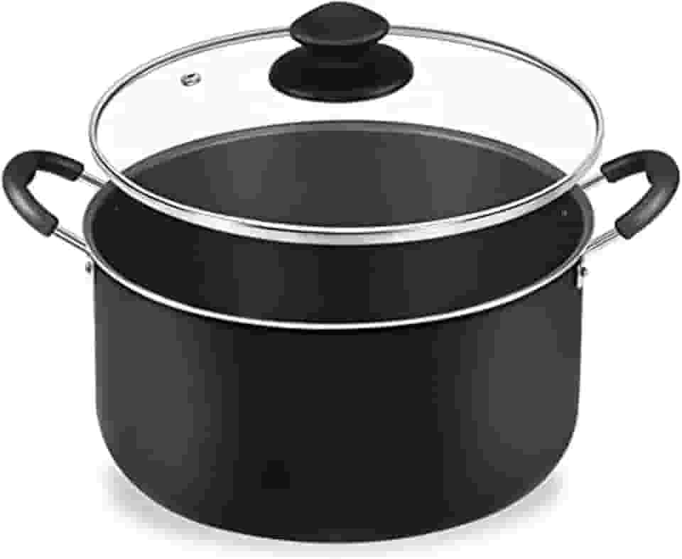 Caçarola Nº30 Preta Antiaderente Tampa de Vidro Dona Chefa