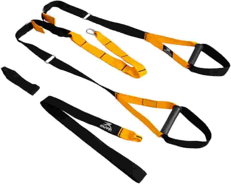 Fita de Suspensão Muvin - Faixa de Resistência - Fita de Treinamento Suspenso - Elástico para Exercícios - Tamanho Ajustável e Fácil de Ancorar - Treinamento Funcional - Peso do Corpo