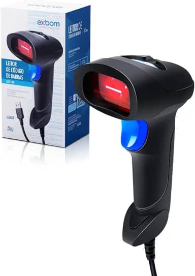 LEITOR DE CÓDIGO DE BARRAS COM FEBRABAN LASER EXBOM LCB-180
