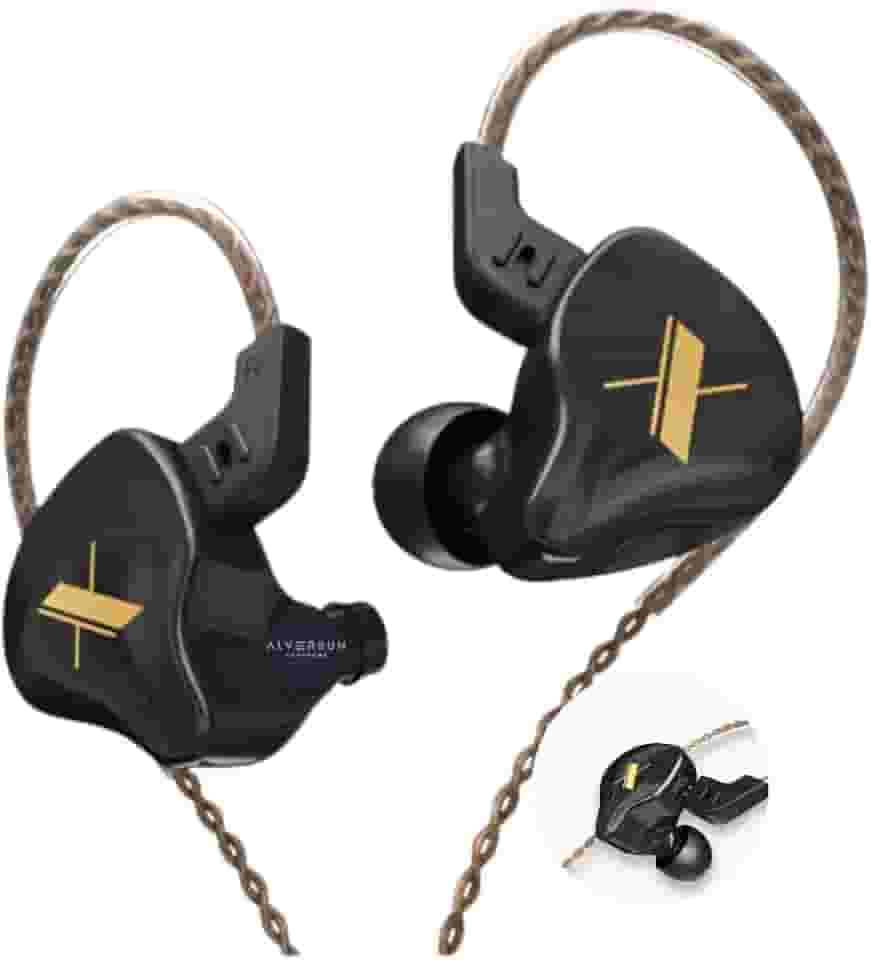 Fone de Ouvido Profissional KZ EDX Intra-auricular, Driver Dinâmico Magnético Composto de 10mm, Cabo Substituível, Original - Ideal para Cantores e Músicos - AlverSun (PRETO)