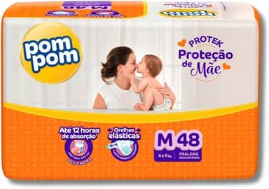 Fralda Infantil Pompom Dermaprotek - Médio (M) (Médio)