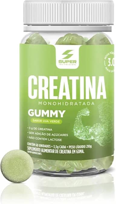 Super Gummy Creatina (60 gomas), Uva Verde, Super Nutrition