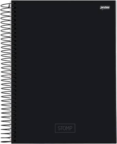 Jandaia - Caderno Espiral Univ CD 1 matéria 96fls Stomp Preto